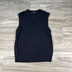 Brooks Brothers Mens Brookstech Merino Wool Vest Size‎ L Charcoal Grey Vintage